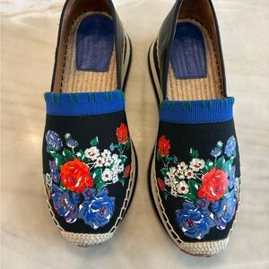 Tory Burch Floral Espadrille Slip-On Shoes 8.5